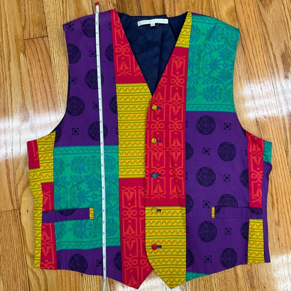 Vintage Perry Ellis Multicolor Vest - Picture 3 of 10